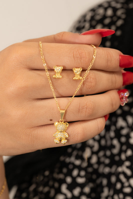 Arete Osito Teddy Oro laminado