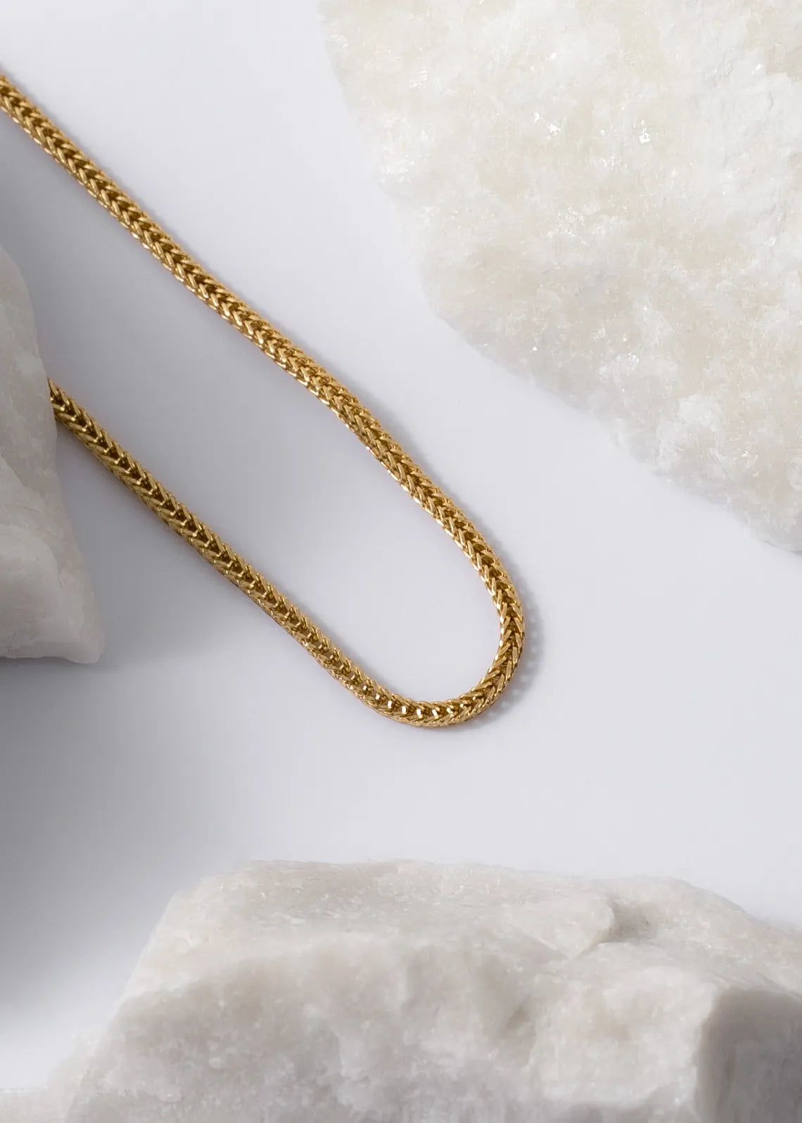 Cadena Franco Cuadrada 2mm 65cms Oro laminado