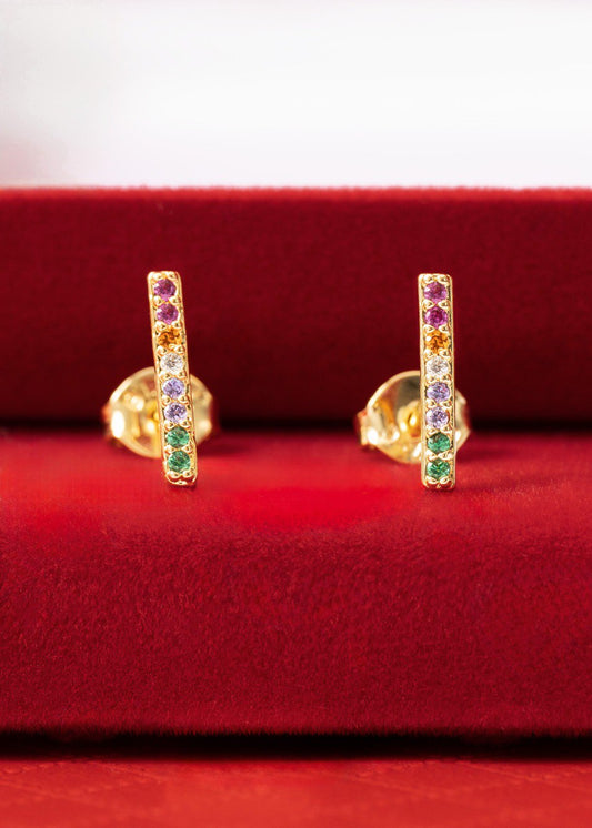 Arete Rainbow Line Oro laminado