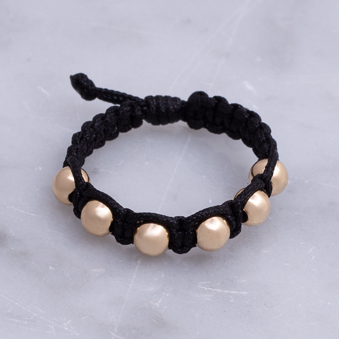Anillo tejido Balin liso 4mm Oro laminado