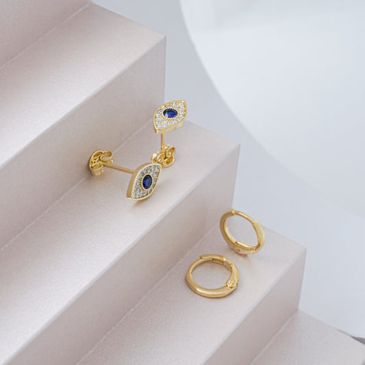 Arete Ojo Turco Oro laminado