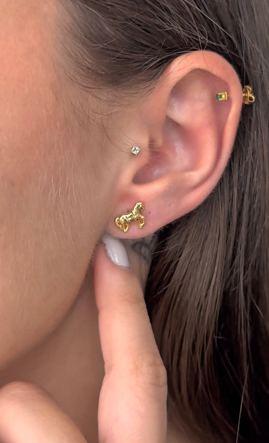 Arete Caballo Oro laminado