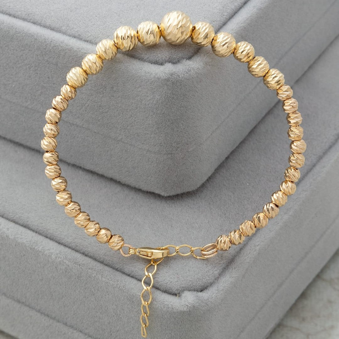 Manilla pulsera en alambre balines italy 4 5 6 y 8mm Oro laminado