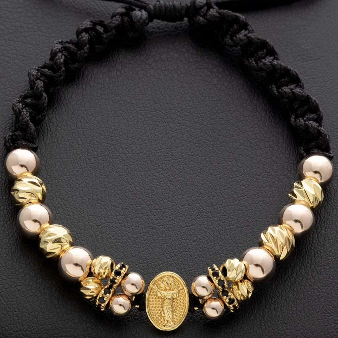 Manilla balín liso e italy 4 y 6mm herraje Divino niño Oro laminado