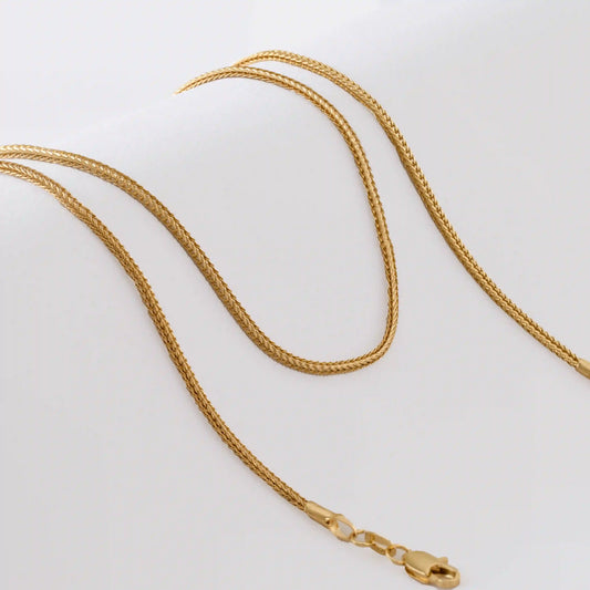 Cadena Franco Cuadrada 2mm 65cms Oro laminado