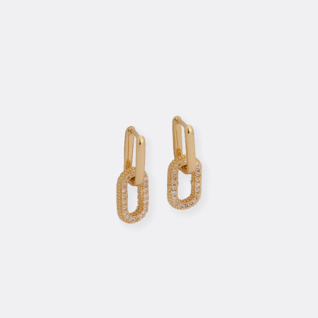 Arete Candonga Link 9mm Oro laminado