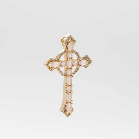 Dije Cruz circonias 4.3cm Oro laminado