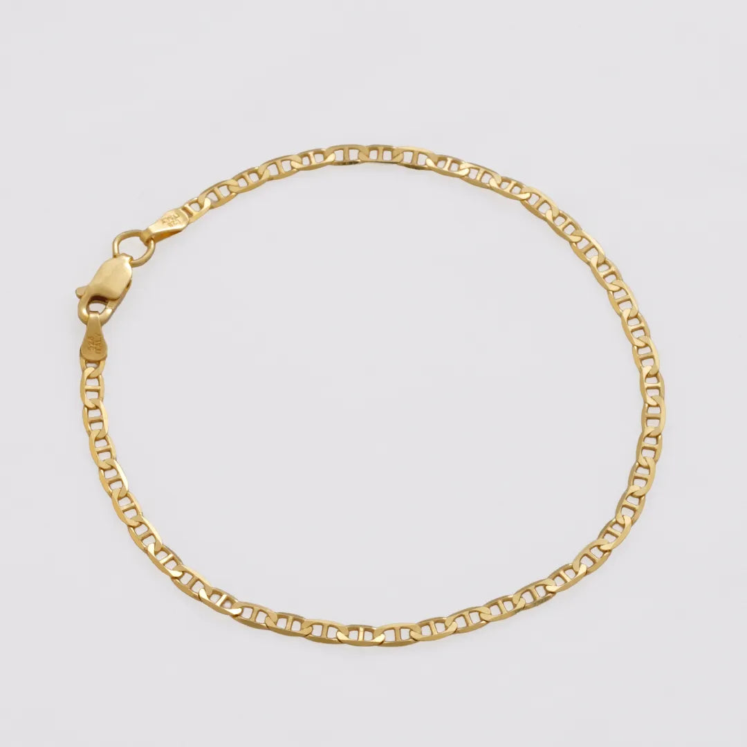Tobillera Destellos 2.5mm 24.5 cms Oro laminado