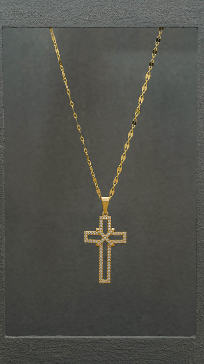 Cadena Espejo Cuadrada 65cms Oro laminado