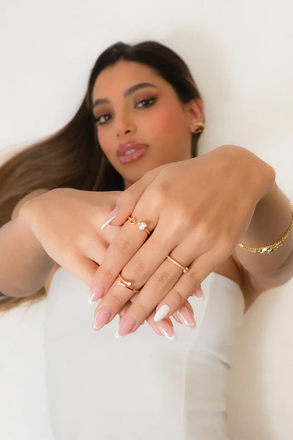 Anillo In love Ajustable Oro laminado