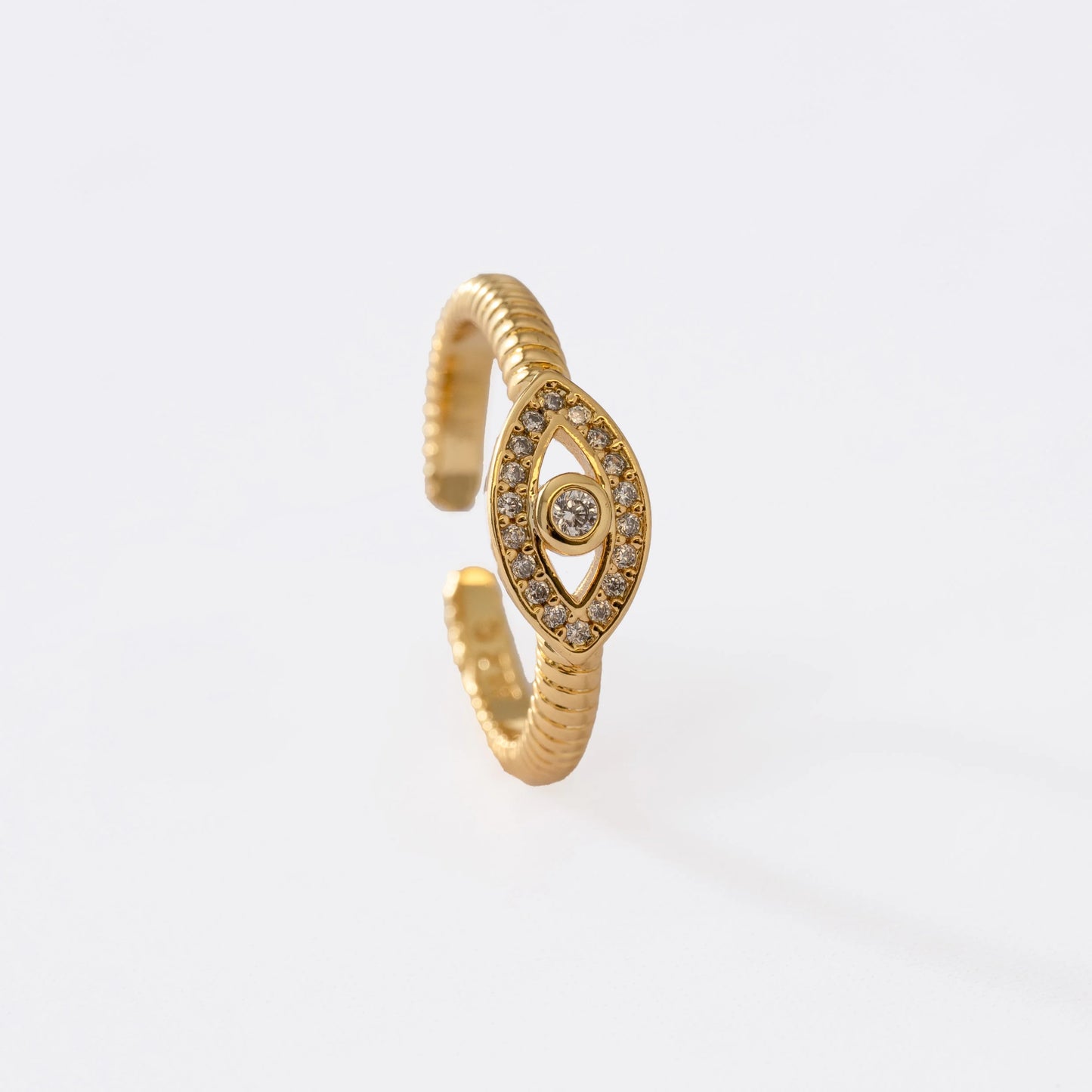 Anillo Ojo Turco Ajustable Oro laminado