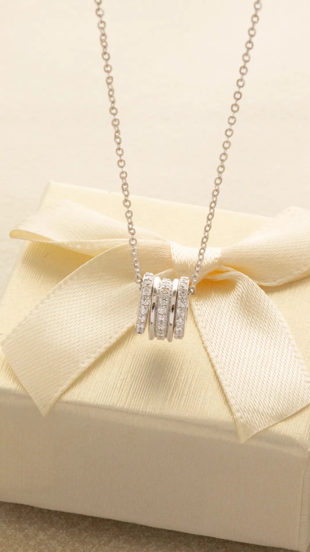 Gargantilla Trinity Pave 9mm 40cms + ext Plata ley 925
