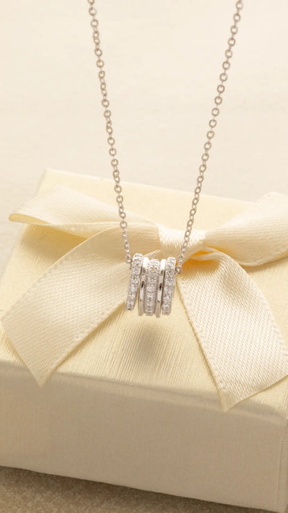 Gargantilla Trinity Pave 9mm 40cms + ext Plata ley 925
