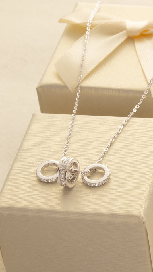 Gargantilla Trinity Pave 9mm 40cms + ext Plata ley 925