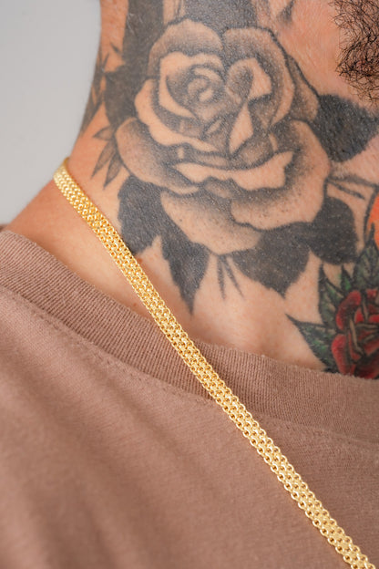 Cadena T Chino Doble Carril 65cm Oro laminado