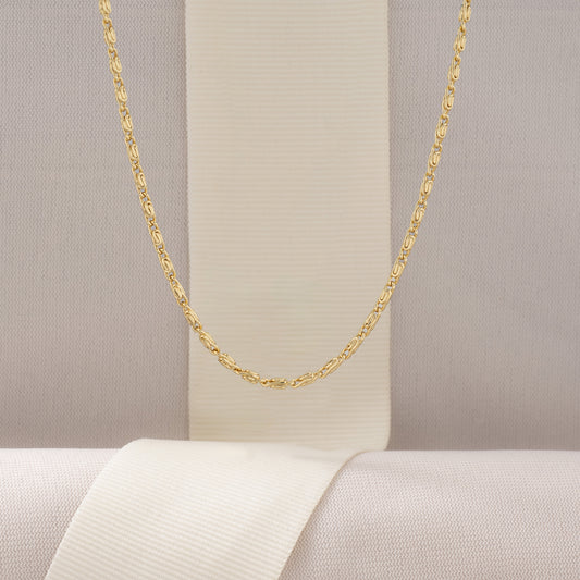 Cadena Caracol Gruesa 45cms Oro laminado