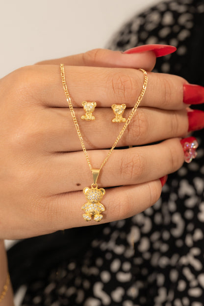 Arete Osito Teddy Oro laminado