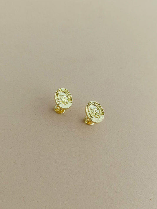 Arete San Miguel Arcangel Oro laminado