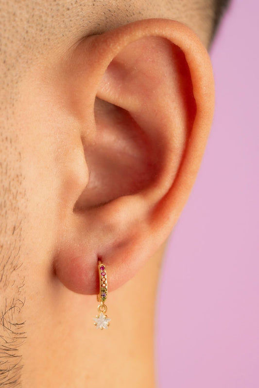 Arete Rainbow Star Oro laminado