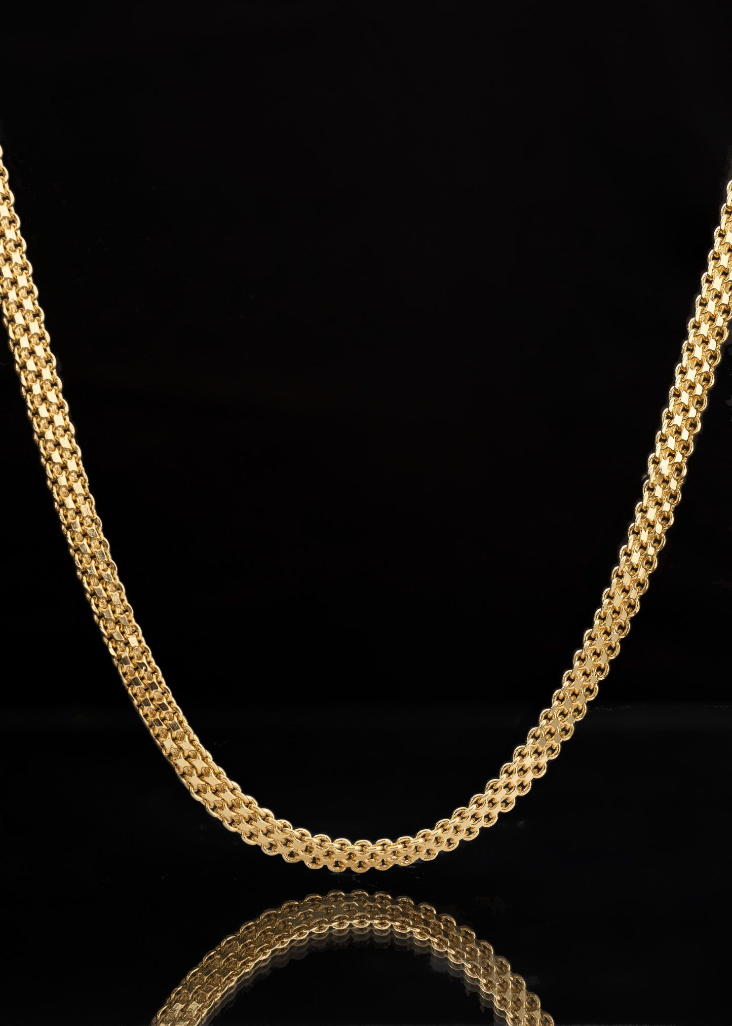 Cadena T Chino Doble Carril 65cm Oro laminado