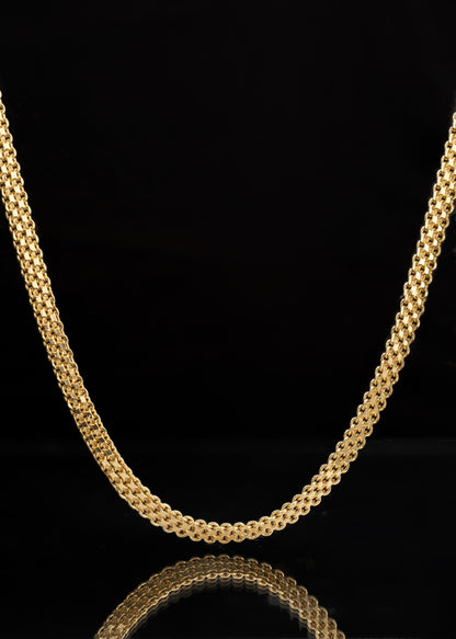 Cadena T Chino Doble Carril 65cm Oro laminado