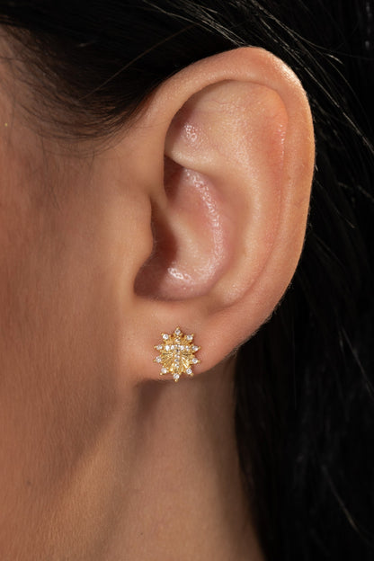 Arete Cruz Sagrada Circonias Oro laminado