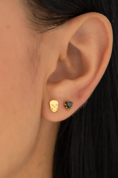 Arete Calavera Oro laminado