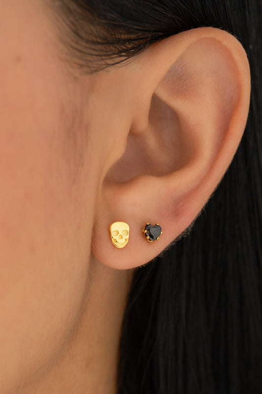 Arete Calavera Oro laminado