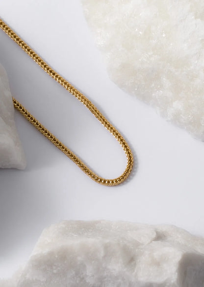 Cadena Franco Cuadrada 2mm 65cms Oro laminado
