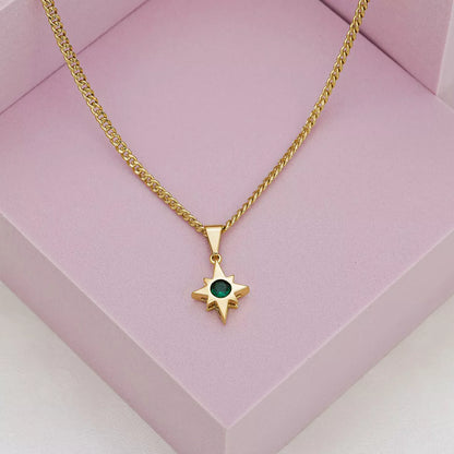 Dije Estrella circonia Oro laminado