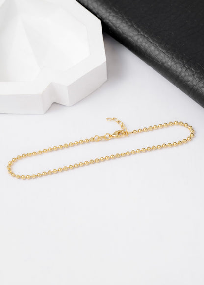 Tobillera Militar Med 24.5 cms 2.5 mm Oro laminado