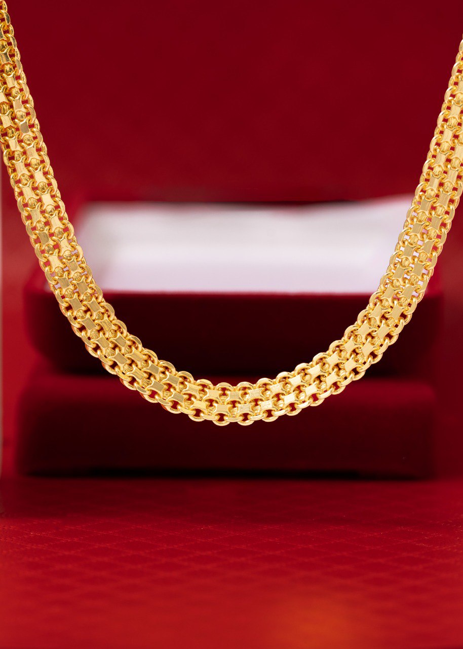 Cadena T Chino Doble Carril 65cm Oro laminado