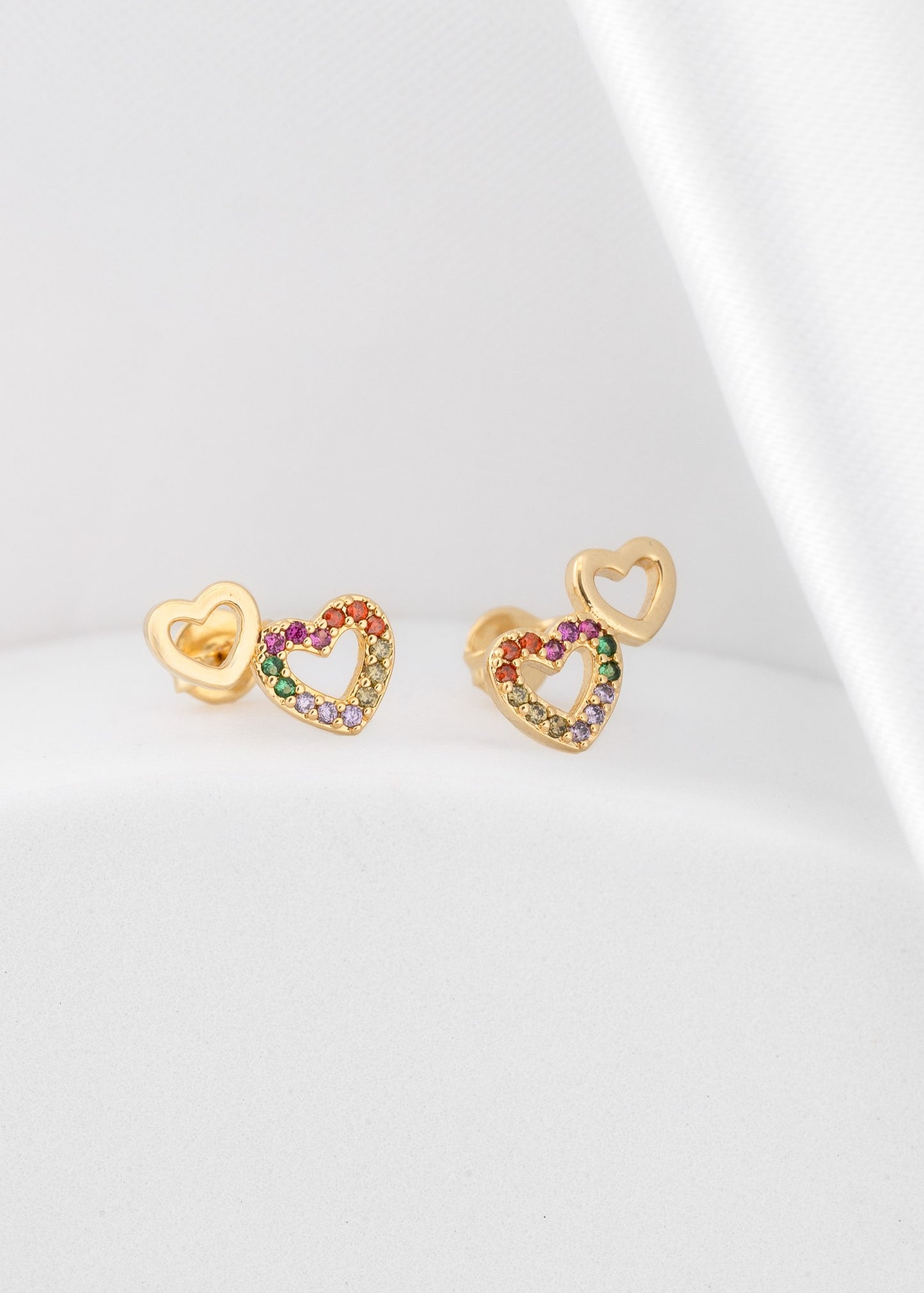 Arete Double Free Love Oro laminado