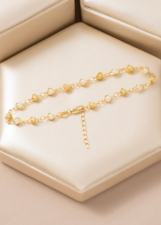 Tobillera Romantic 23 Cms + Extensor Oro laminado