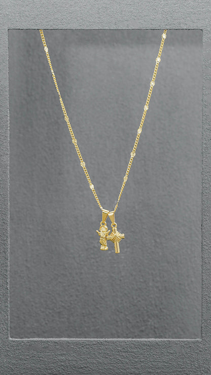 Cadena Cubana Sol 65cms Oro laminado
