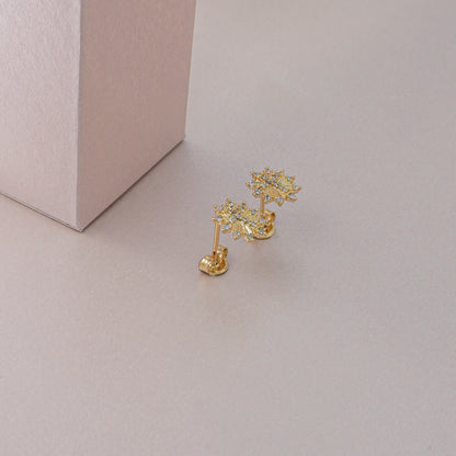 Arete Cruz Sagrada Circonias Oro laminado