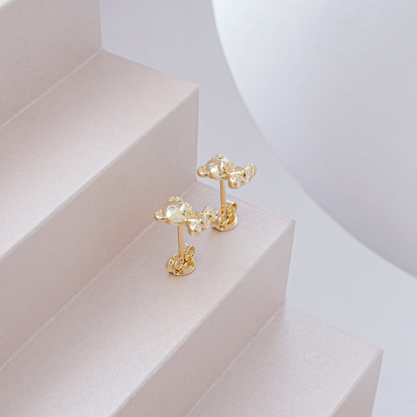 Arete Osito Teddy Oro laminado