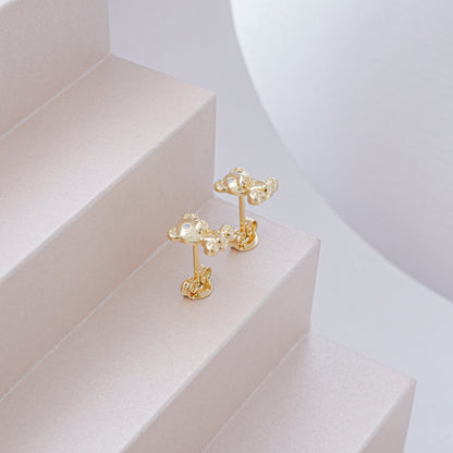 Arete Osito Teddy Oro laminado