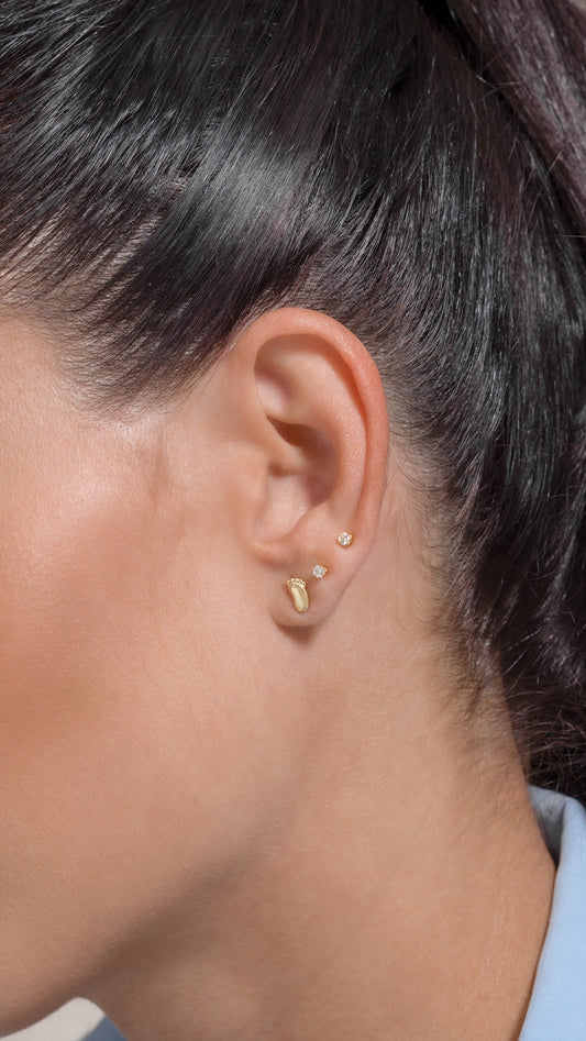 Arete Baby Feet Oro laminado
