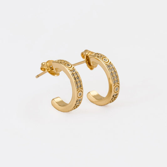 Arete Semicandonga CT My Love Circonias Oro laminado