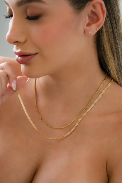 Cadena Franco Cuadrada 2mm 65cms Oro laminado
