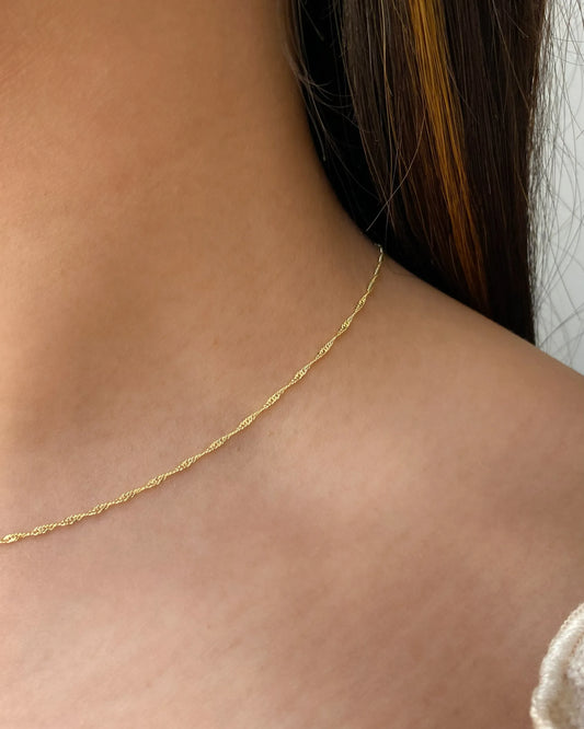 Cadena Singapur IT 1.1mm 45cm Oro laminado