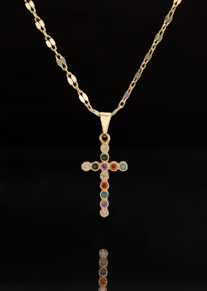 Cadena Espejo Cuadrada 65cms Oro laminado