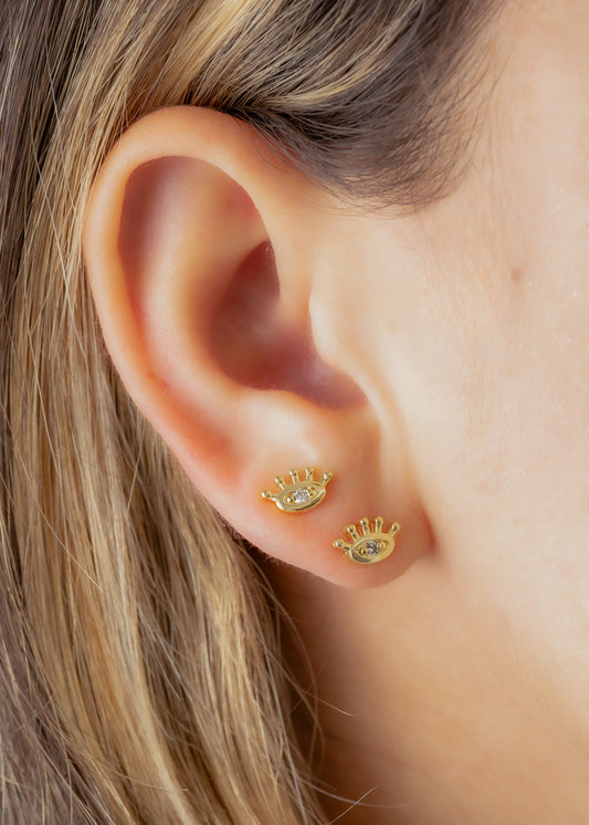 Arete Ojo Nazar Oro laminado