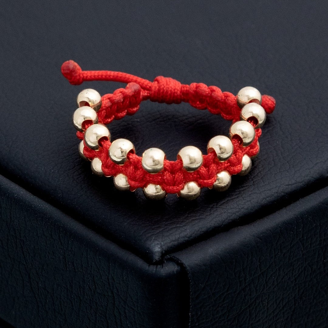 Anillo tejido Balin liso 4mm Oro laminado