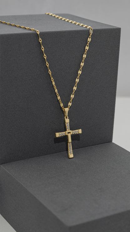 Cadena Espejo Cuadrada 65cms Oro laminado