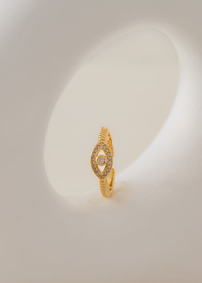 Anillo Ojo Turco Ajustable Oro laminado