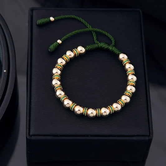 Manilla rondeles 4mm y balines lisos 7mm Oro laminado