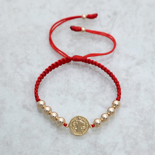 Manilla San Benito balines lisos 6mm Oro laminado