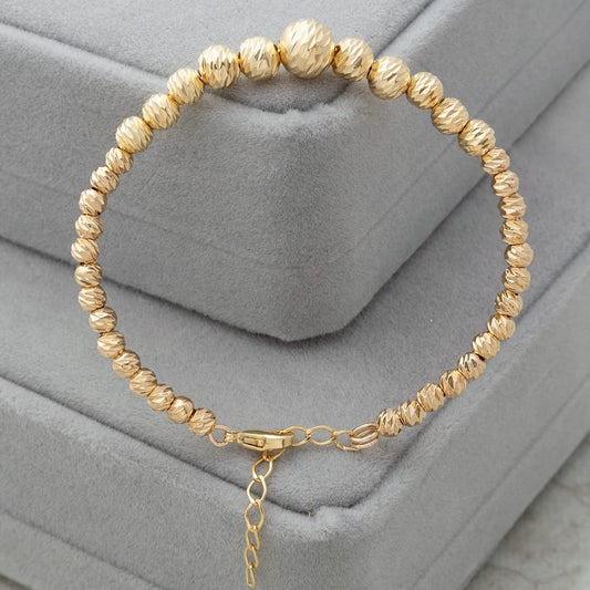 Manilla pulsera en alambre balines italy 4 5 6 y 8mm Oro laminado